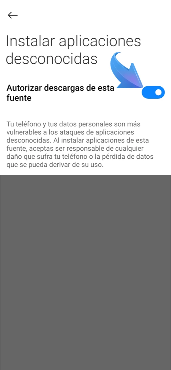 Habilite la opción de instalar aplicaciones de fuentes desconocidas para descargar la aplicación 1win.