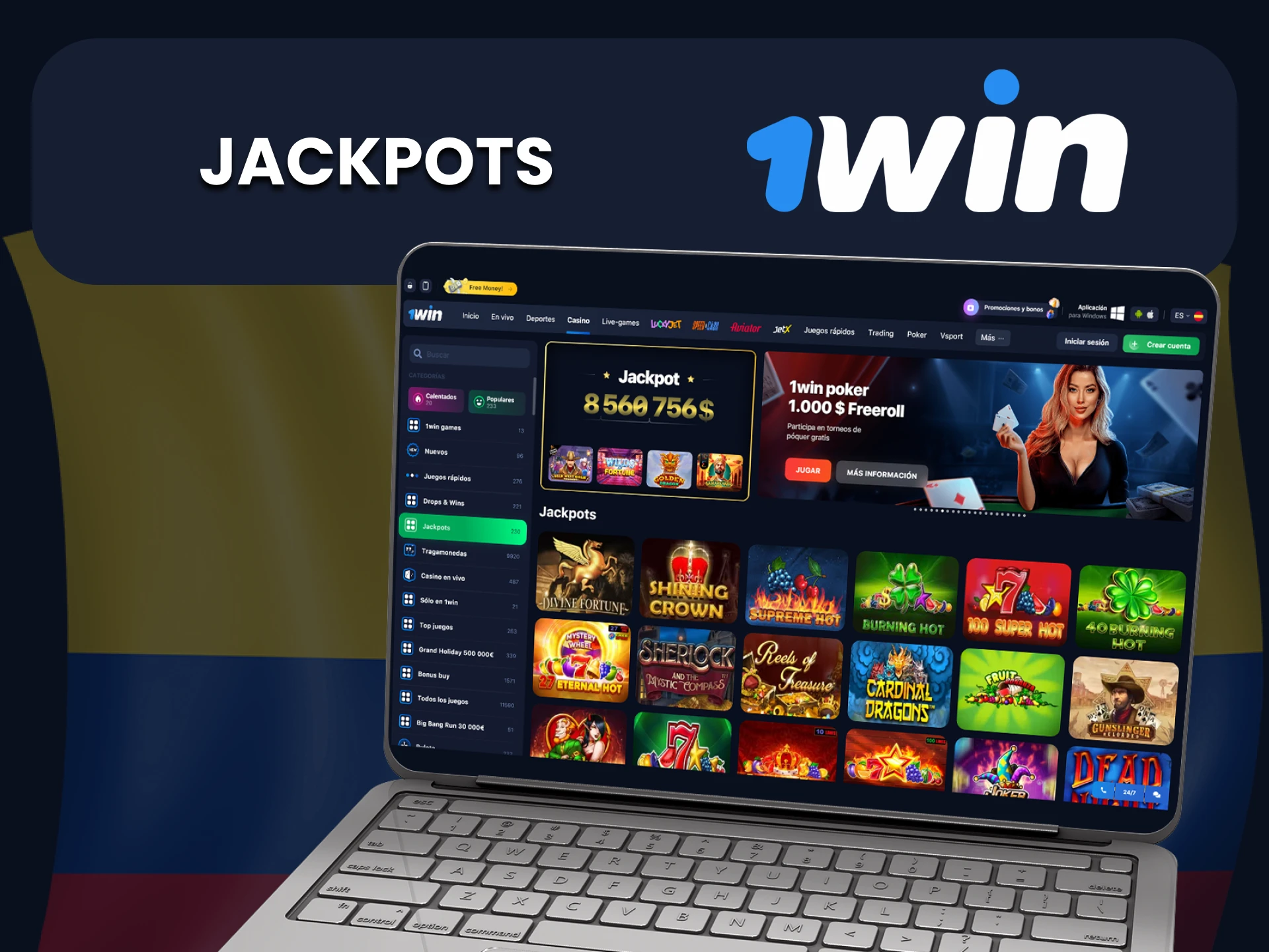 Para juegos de casino con 1win, elija jackpots.