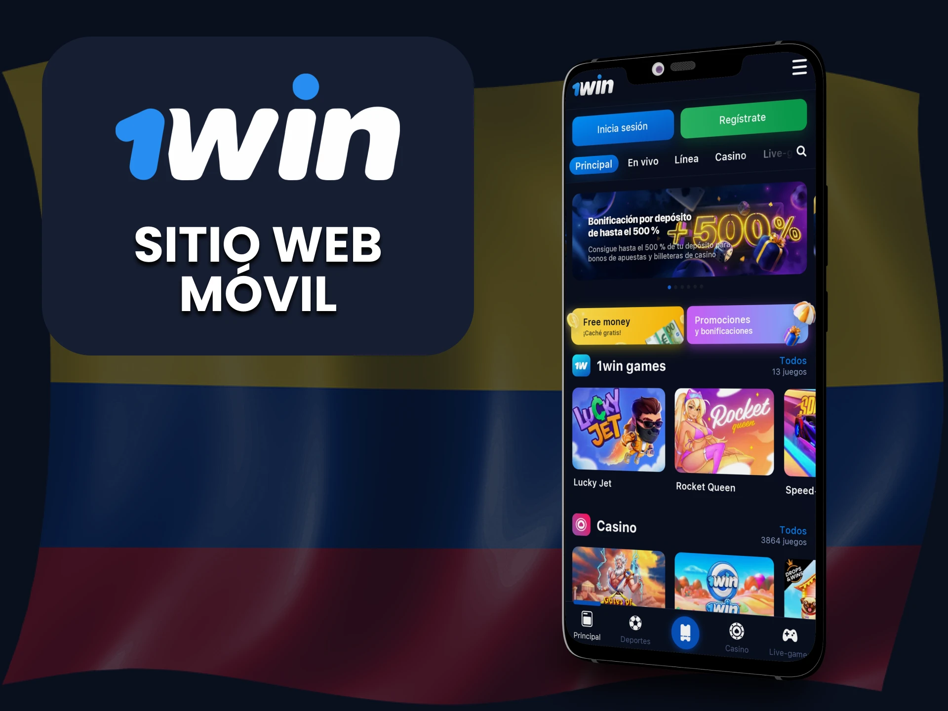 Visite la versión móvil del sitio web de 1win.