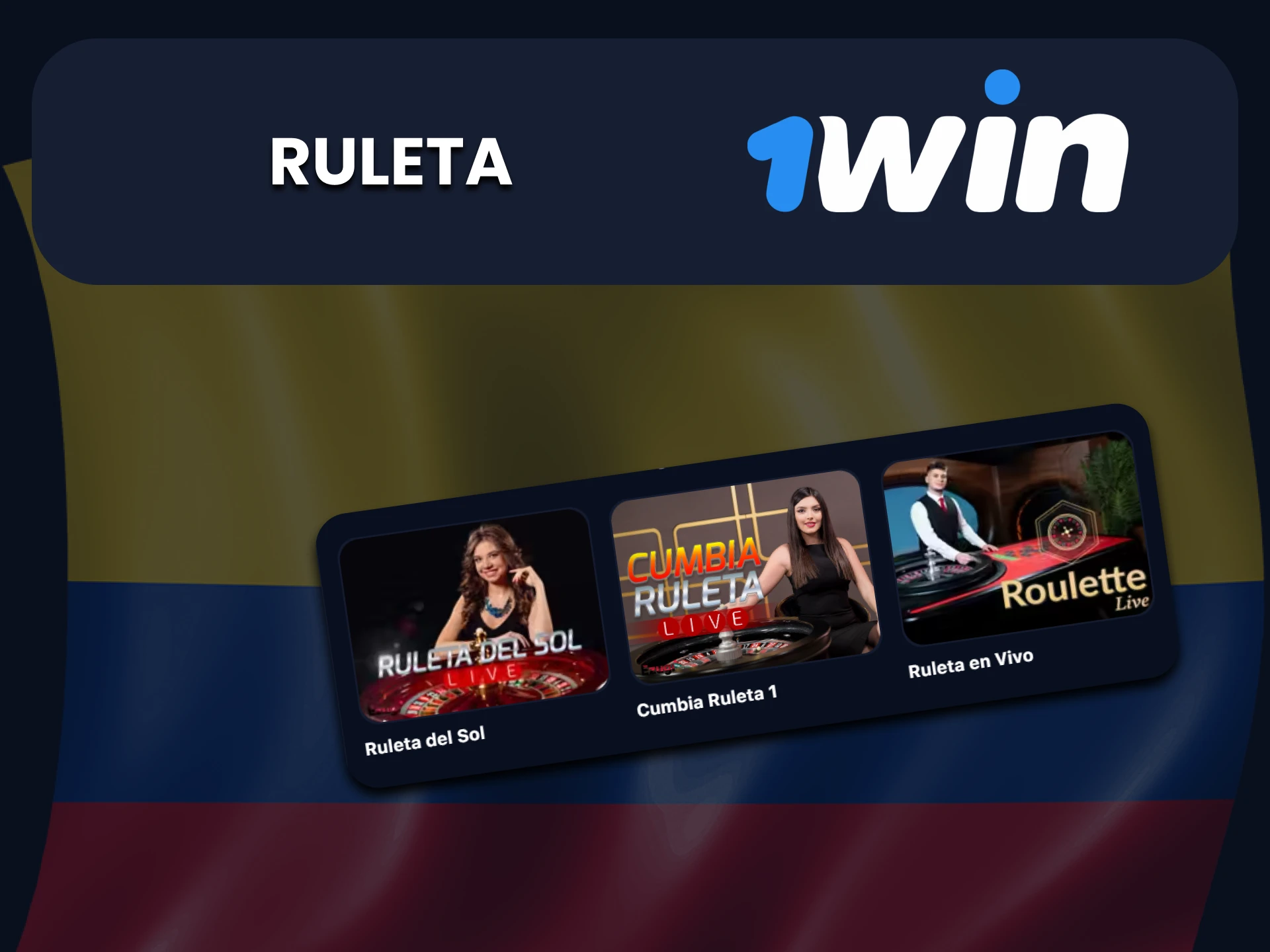 Para juegos en la sección de casino en vivo de 1win, elija Ruleta.
