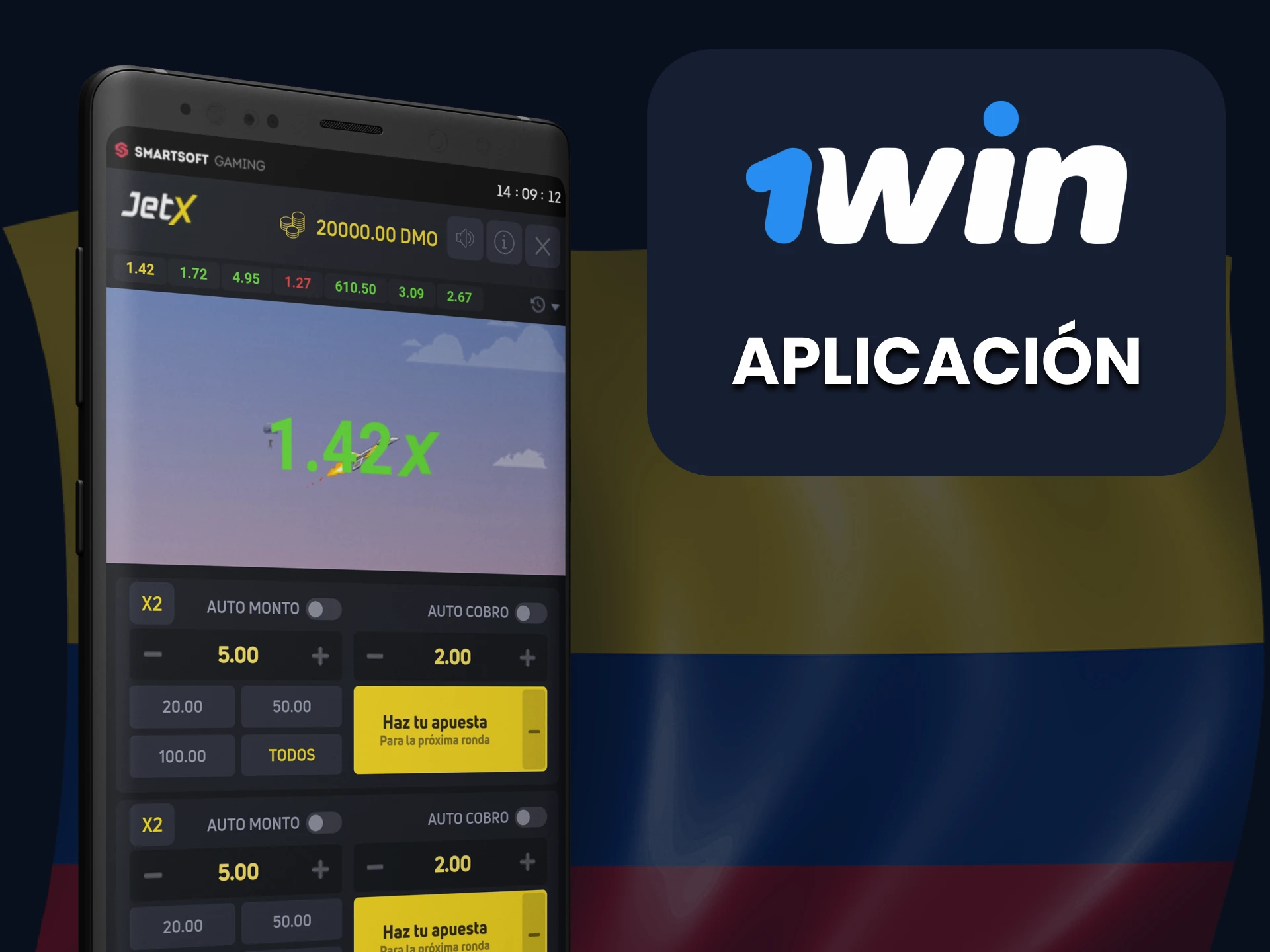 Puedes jugar JetX a través de la aplicación 1Win para iOS y Android.