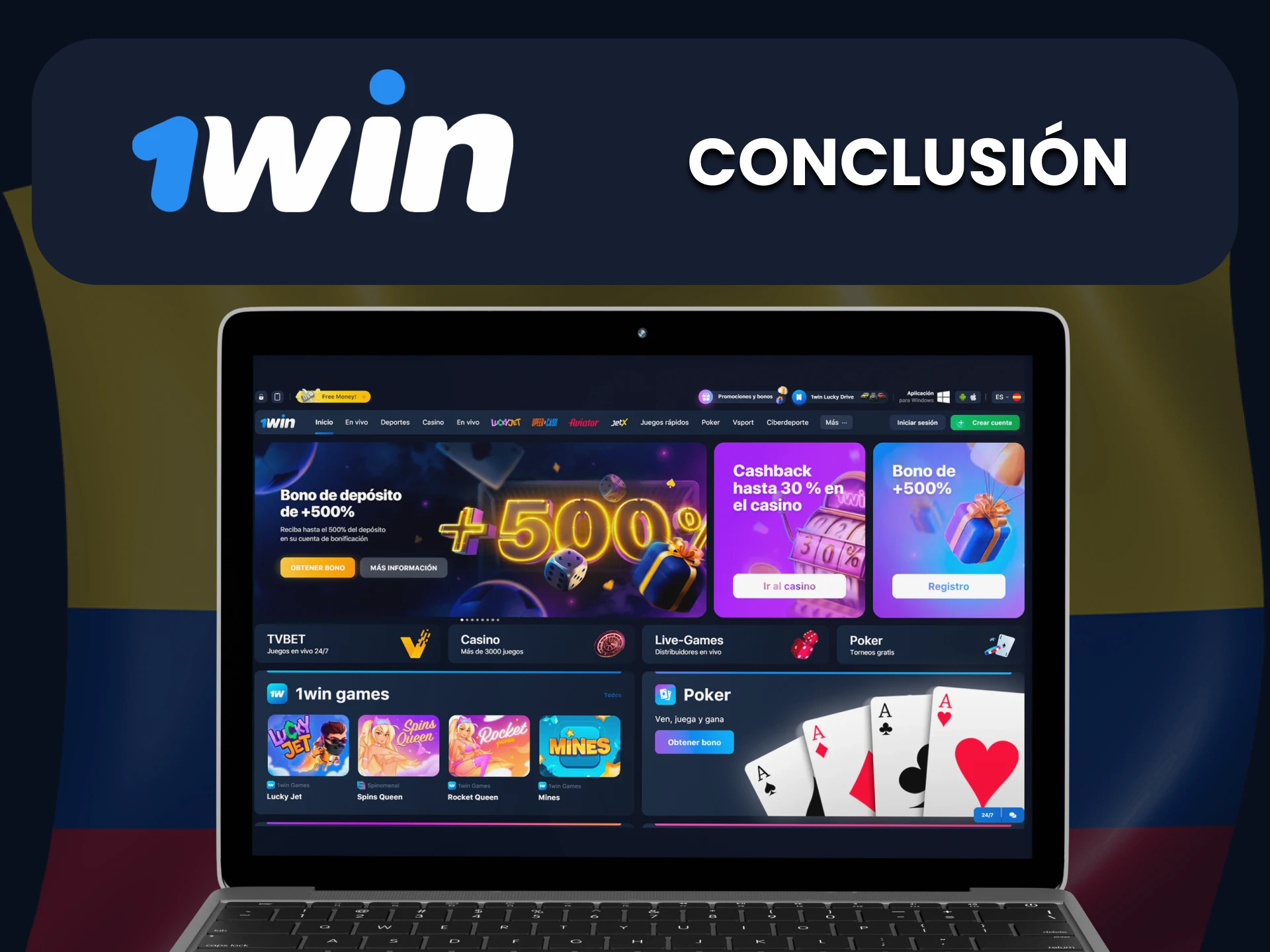 1win es ideal para apuestas y juegos para usuarios de Colombia.