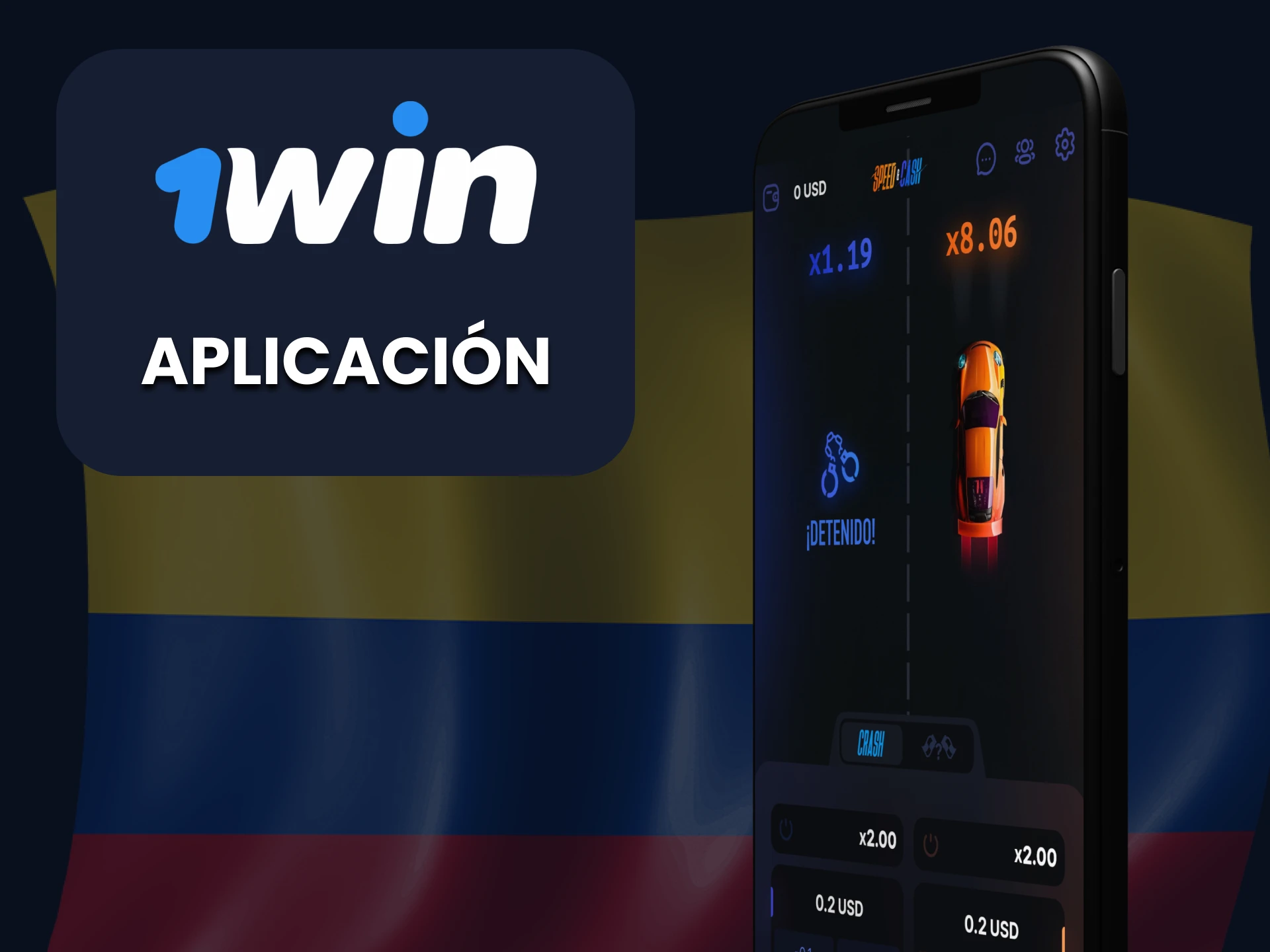 Juega Speed ​​and Cash a través de la aplicación 1Win en tu teléfono inteligente.