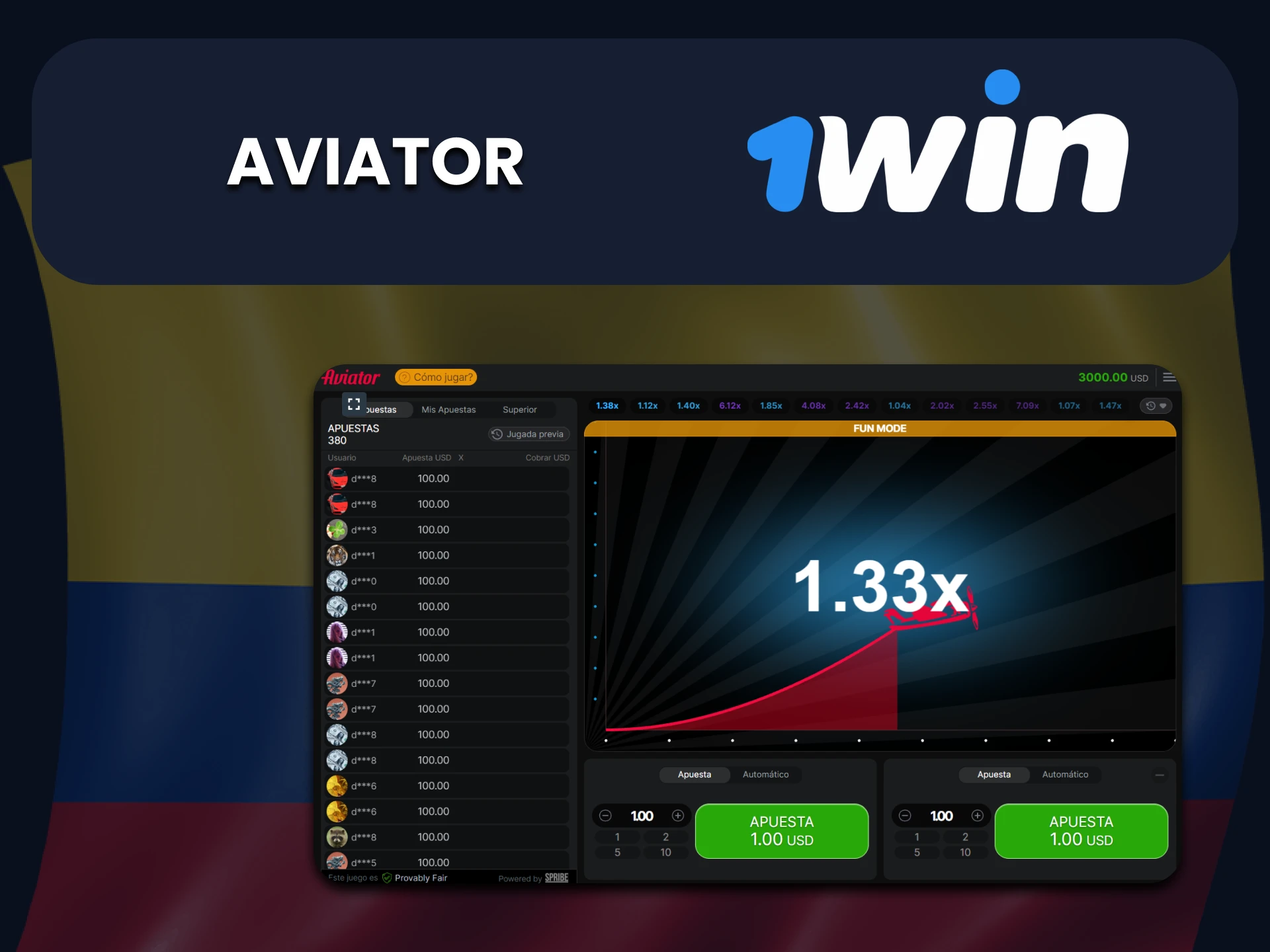 Juega Quick Game Aviator en 1Win.