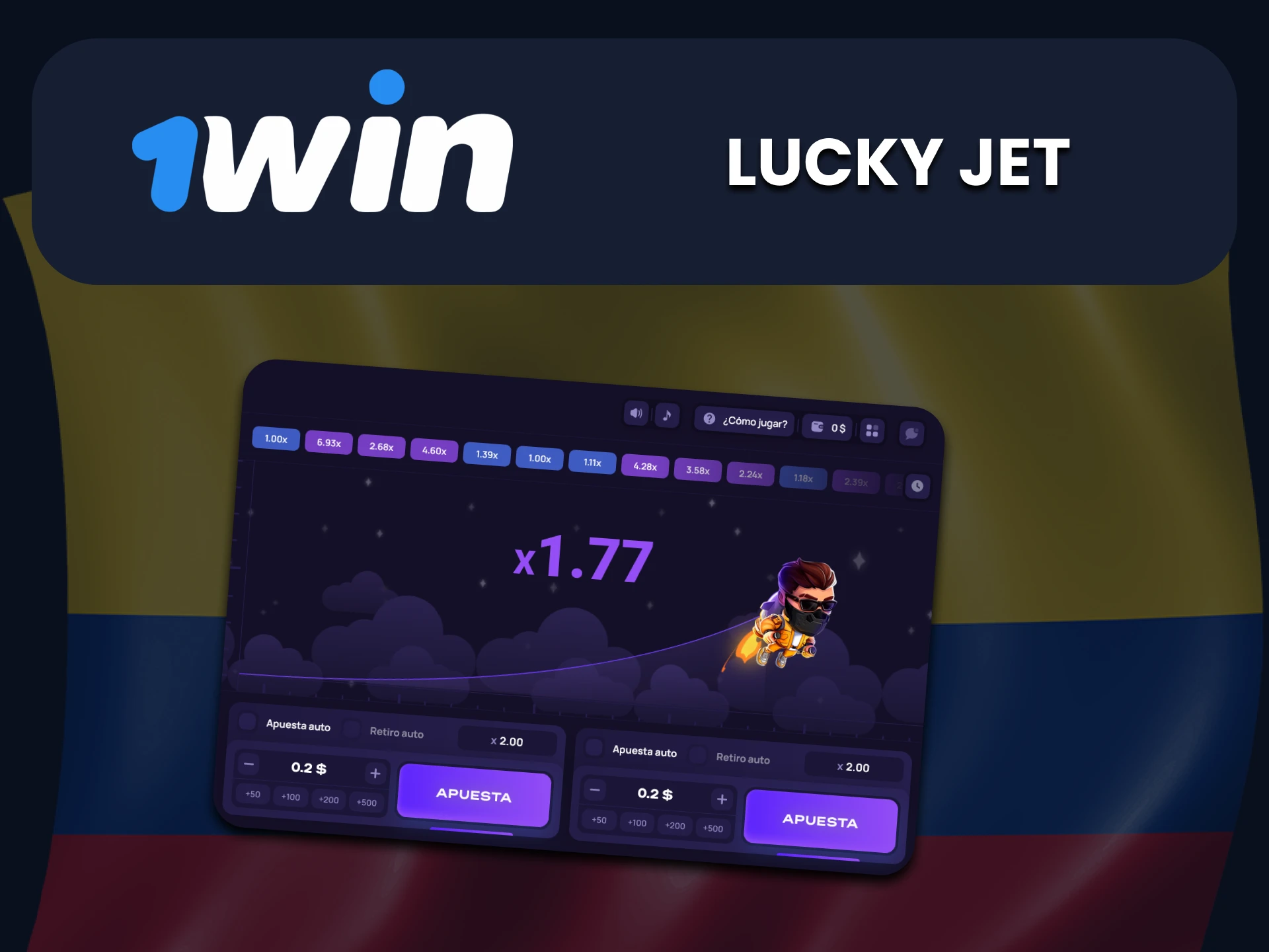 Juega 1Win Lucky Jet en la sección de juegos rápidos.