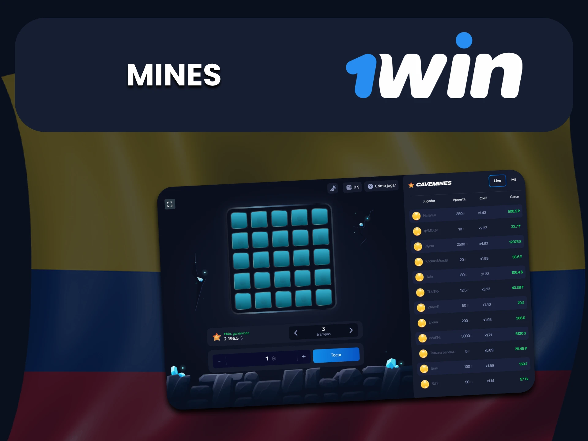 Para juegos rápidos con 1Win, elige Mines.