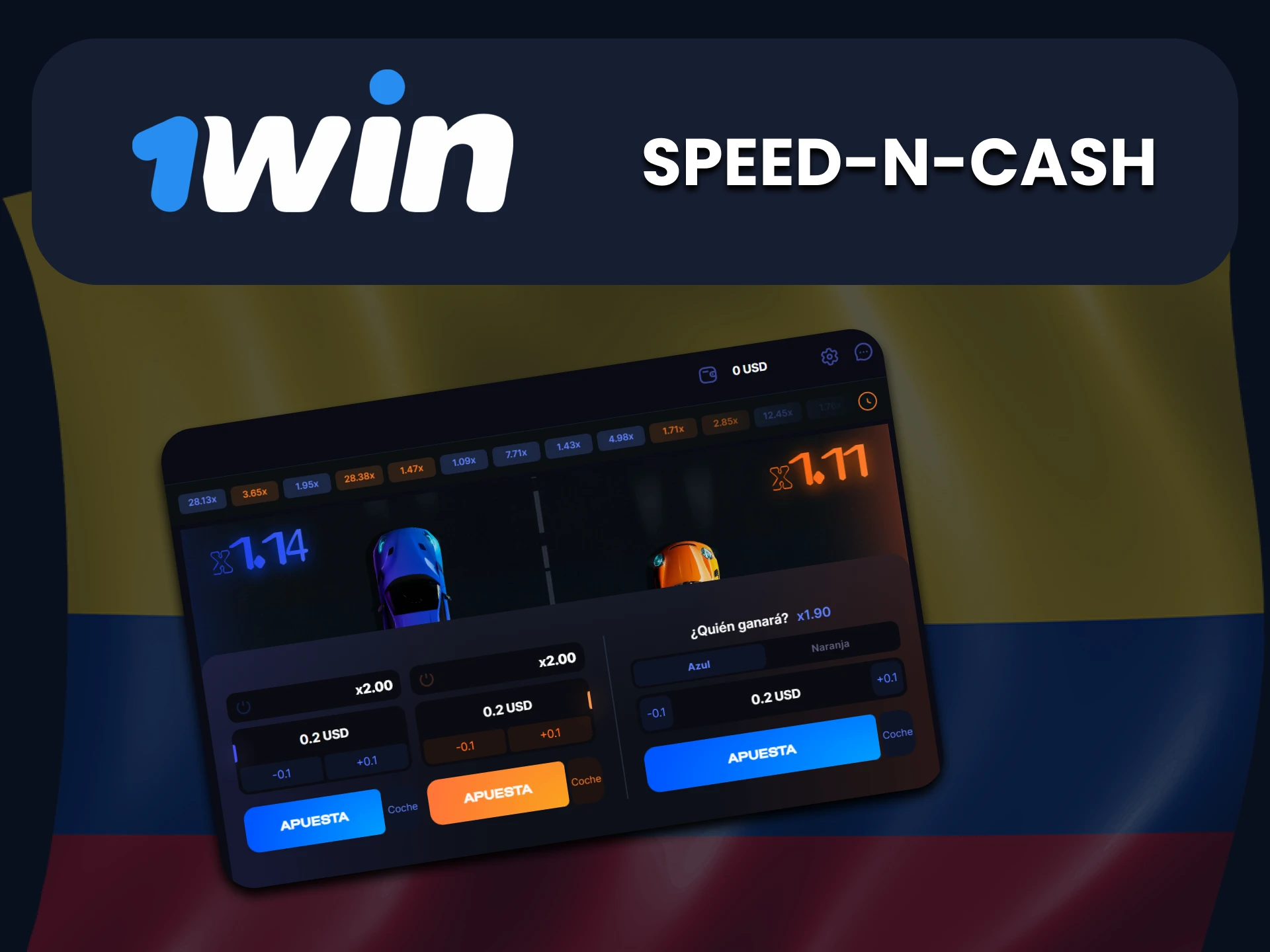 Para juegos con 1win, elija Speed and Cash.