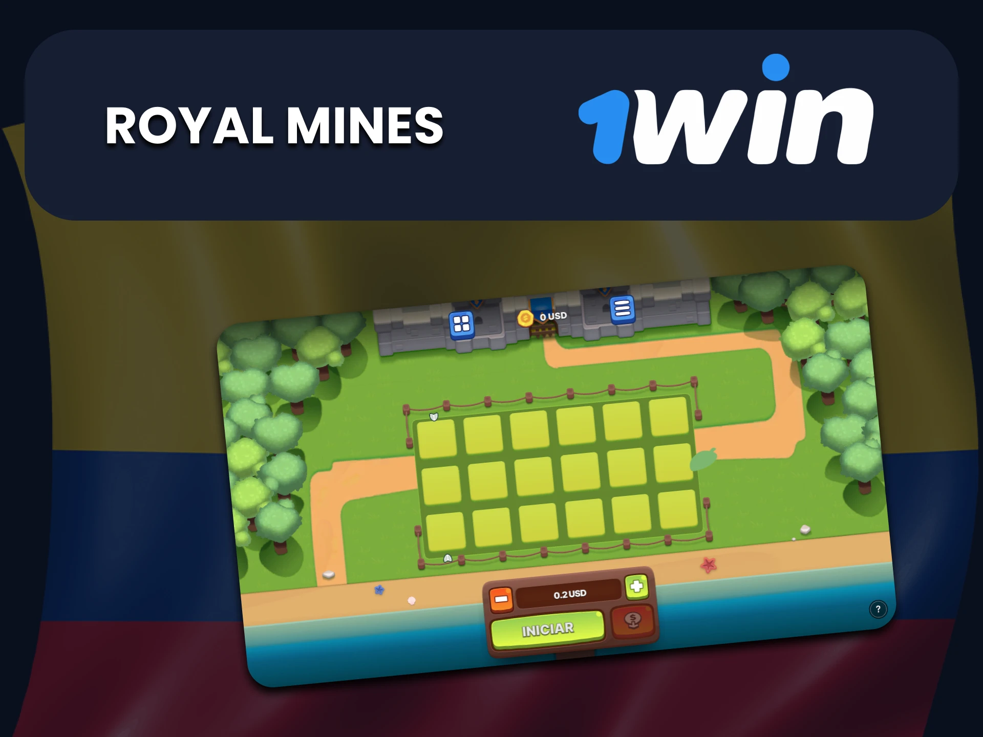 Elija Royal Mines para juegos en 1Win.