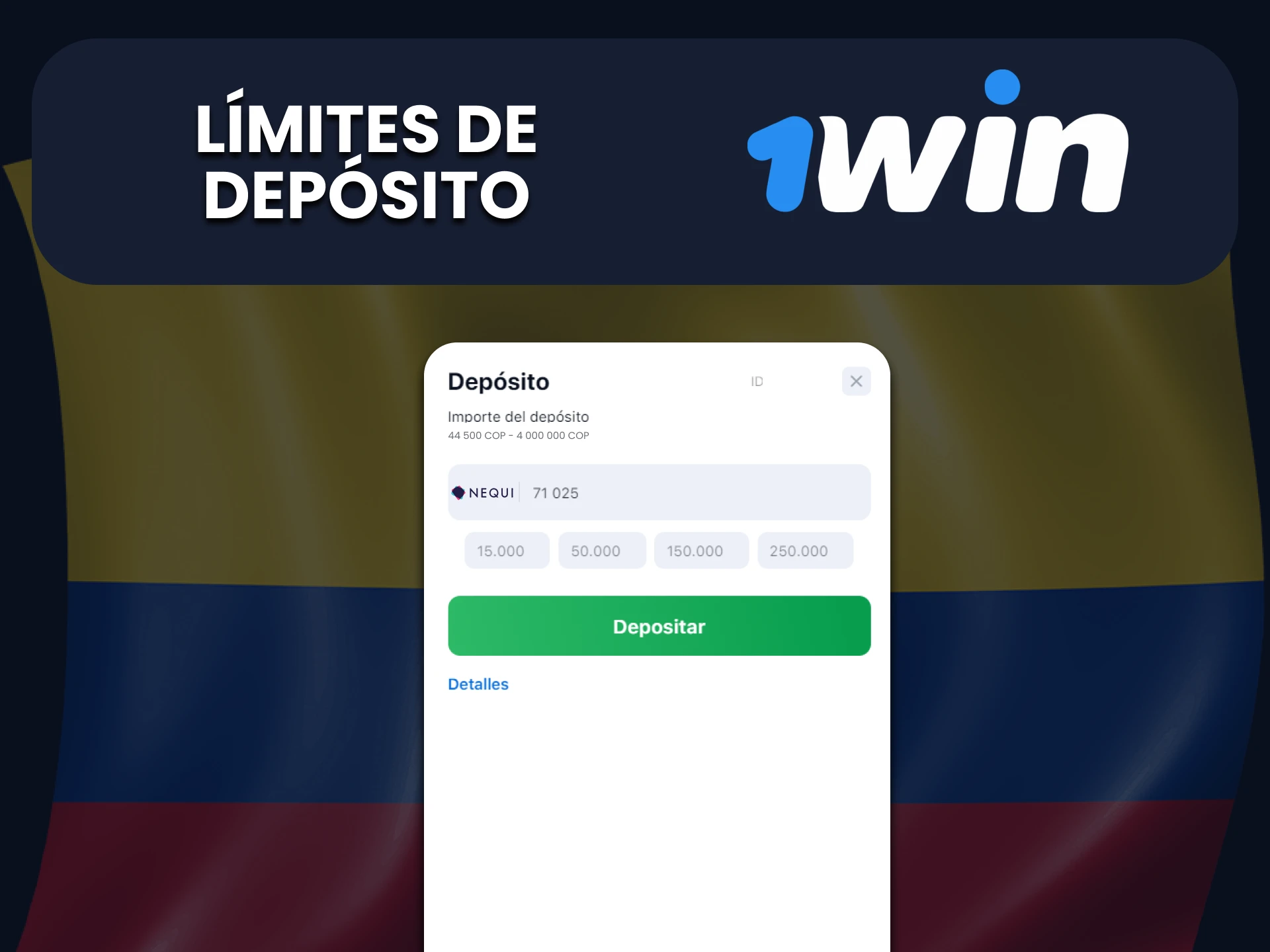 Nequi tiene límites para transferencias a 1win.