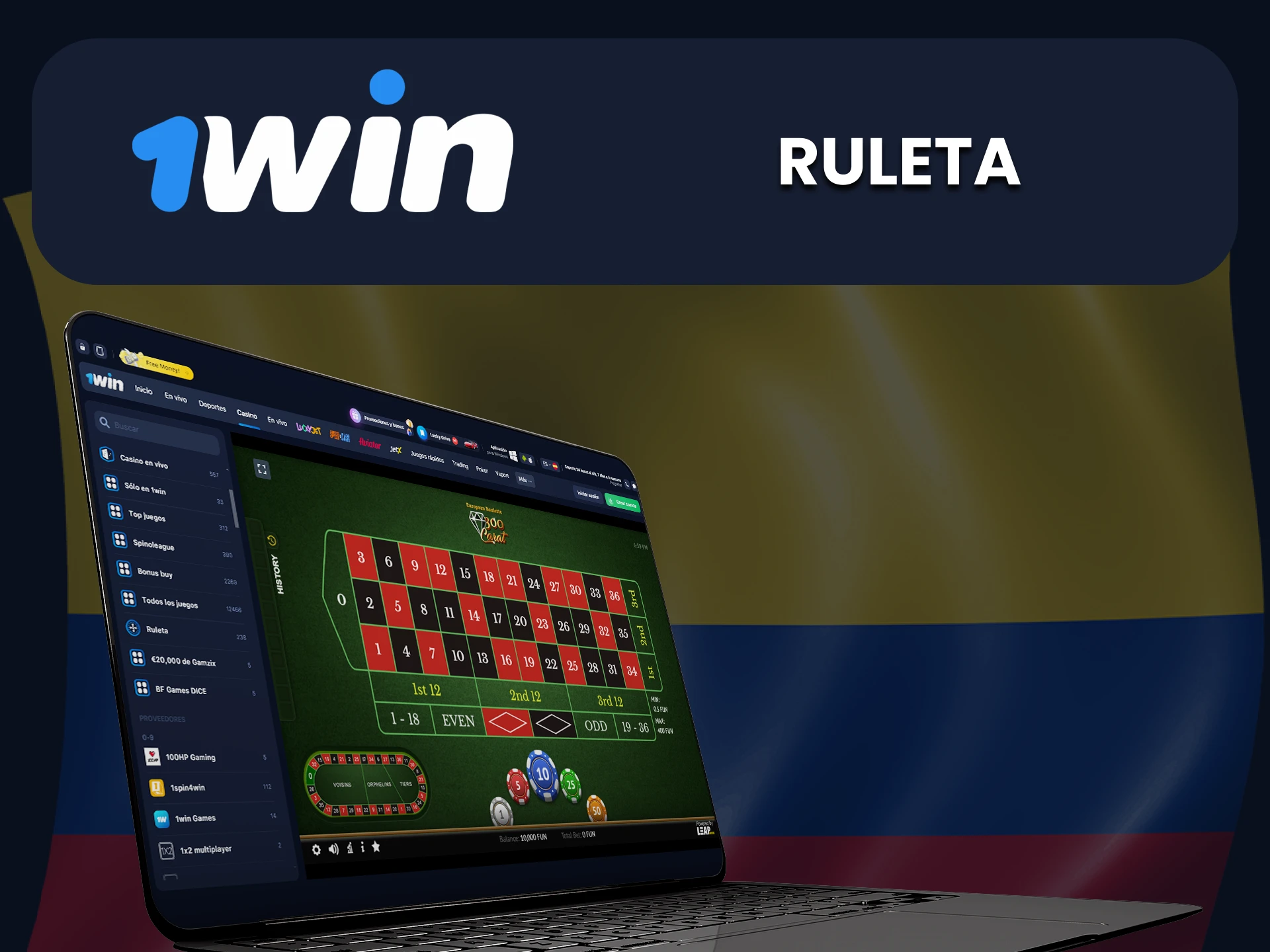 Juega Ruleta en el casino 1win.