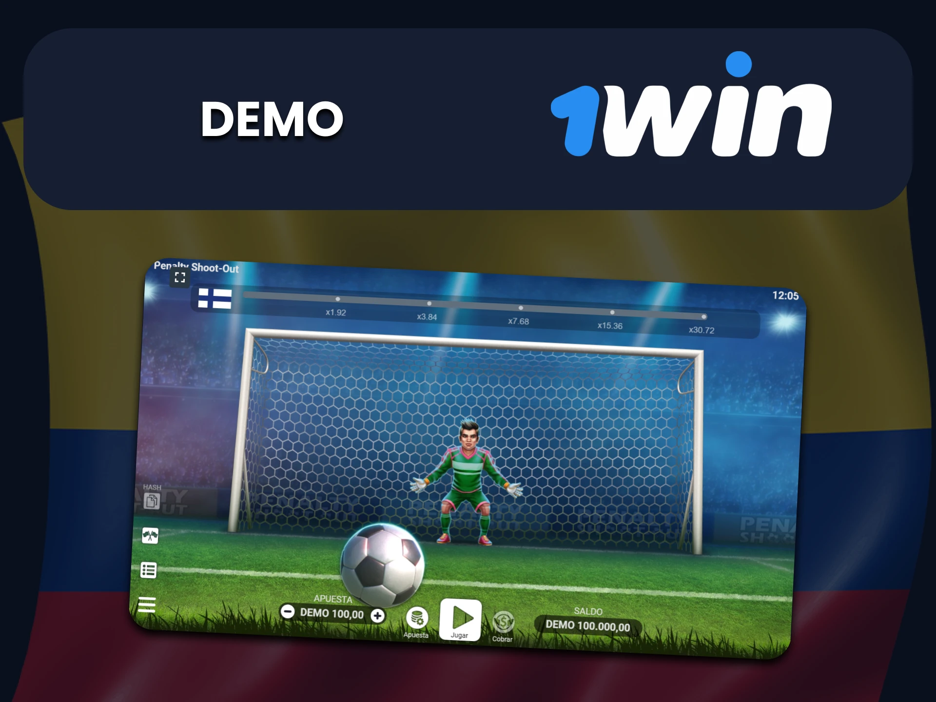 Practica la versión demo de Penalty Shoot Out en 1Win.