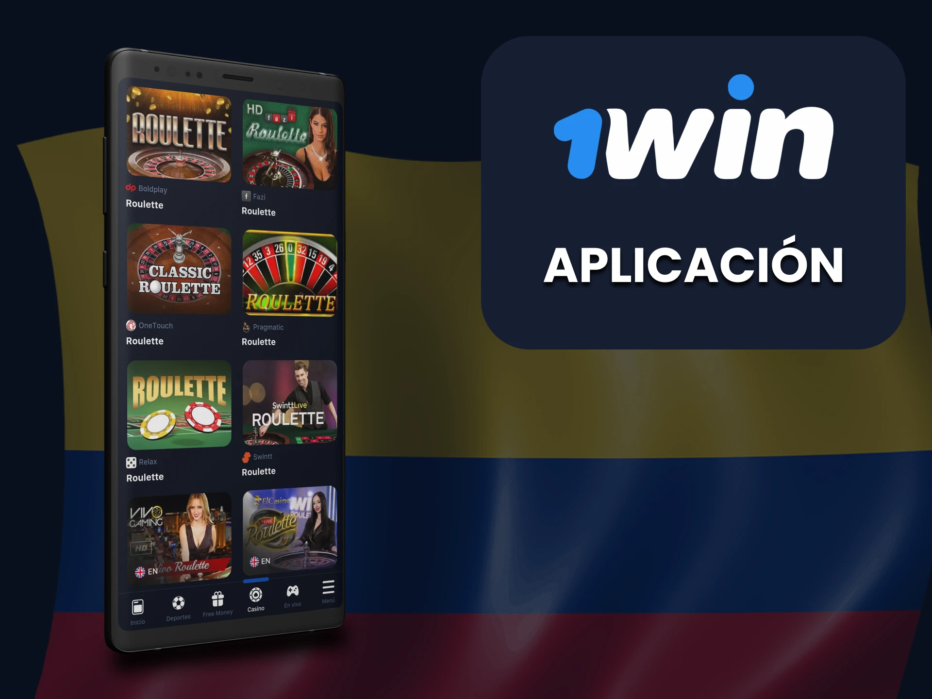 Juega a la ruleta a través de la app 1win.