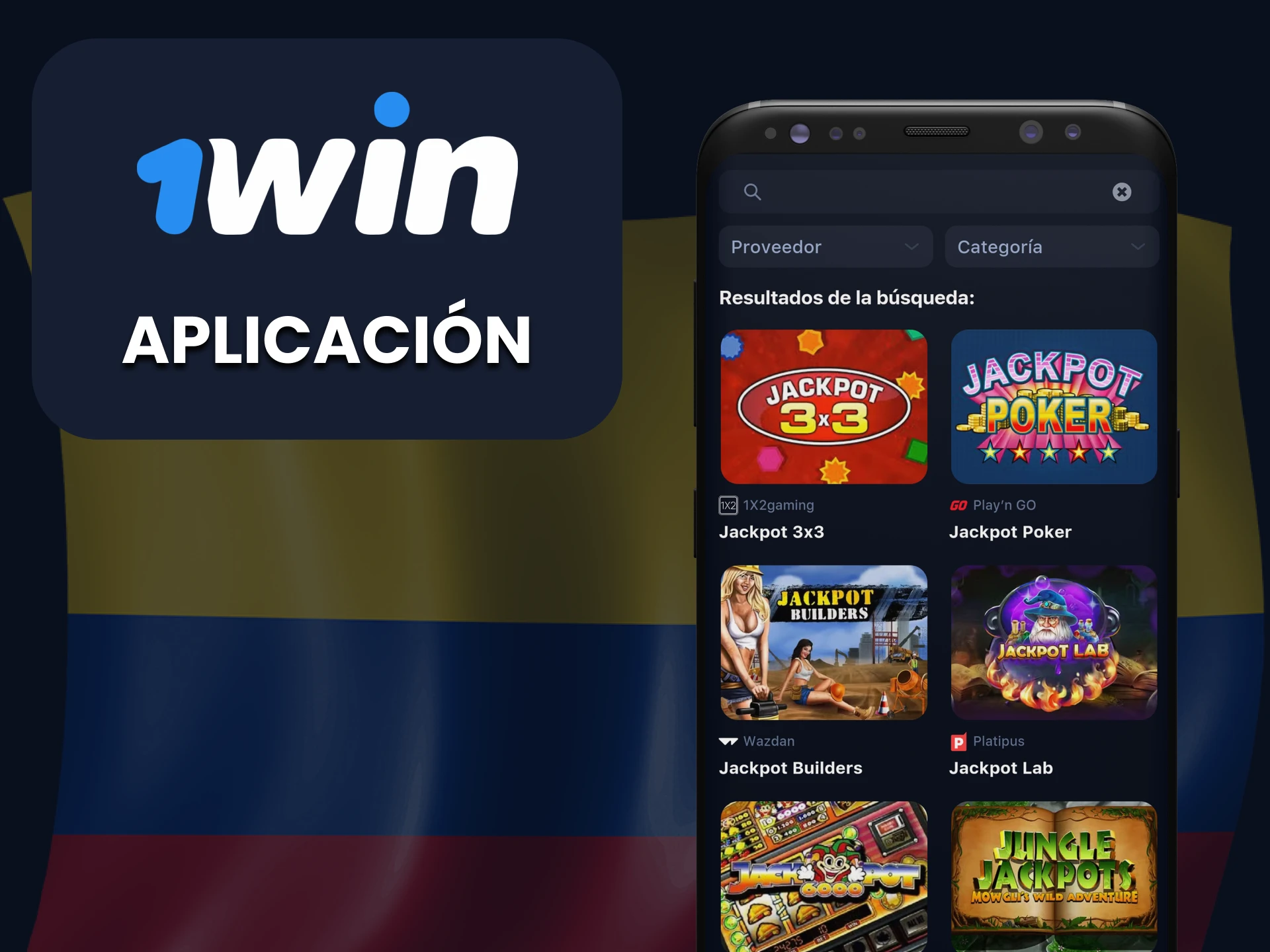 Juega juegos de casino en la aplicación 1win.