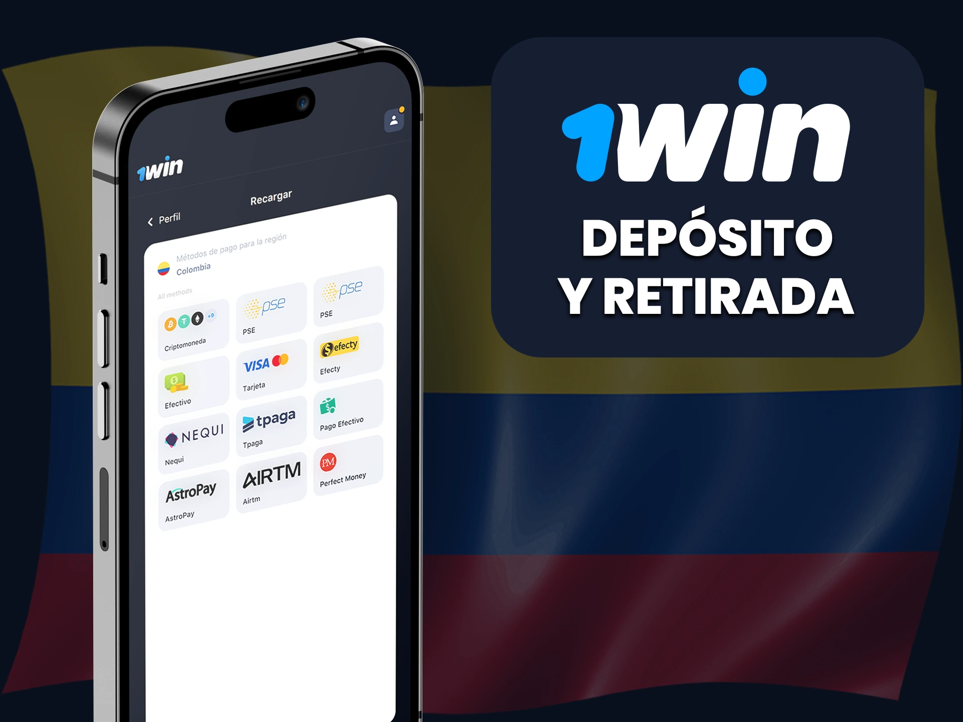 La aplicación 1Win dispone de un gran número de sistemas de pago.