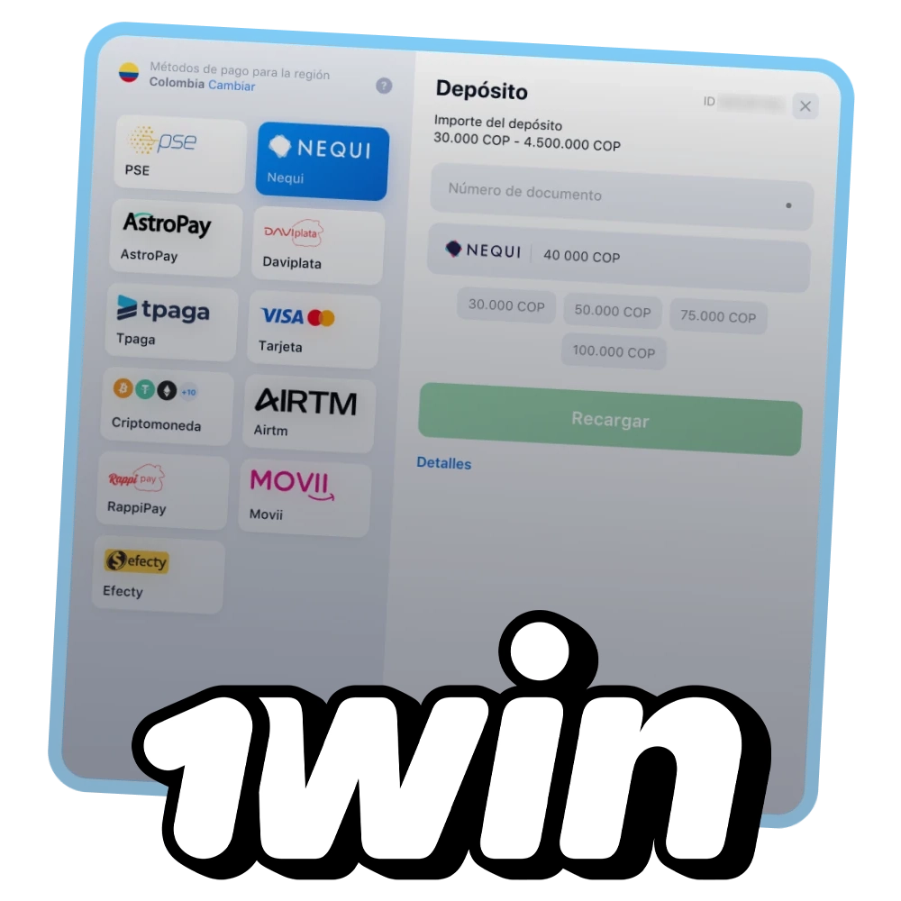 Obtenga información sobre cómo reponer su depósito en 1Win Colombia.