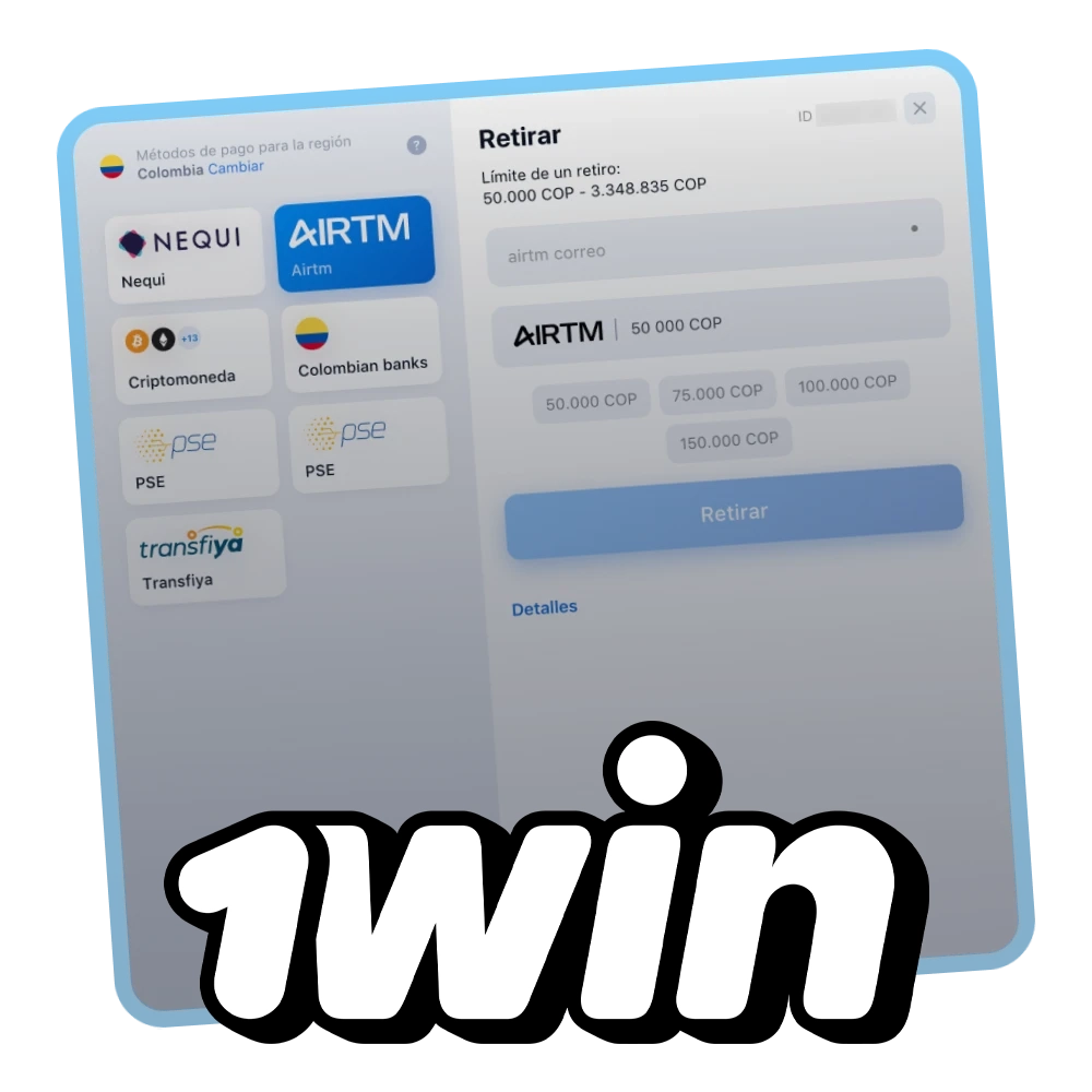 Conoce toda la información sobre cómo retirar fondos a 1Win en Colombia.