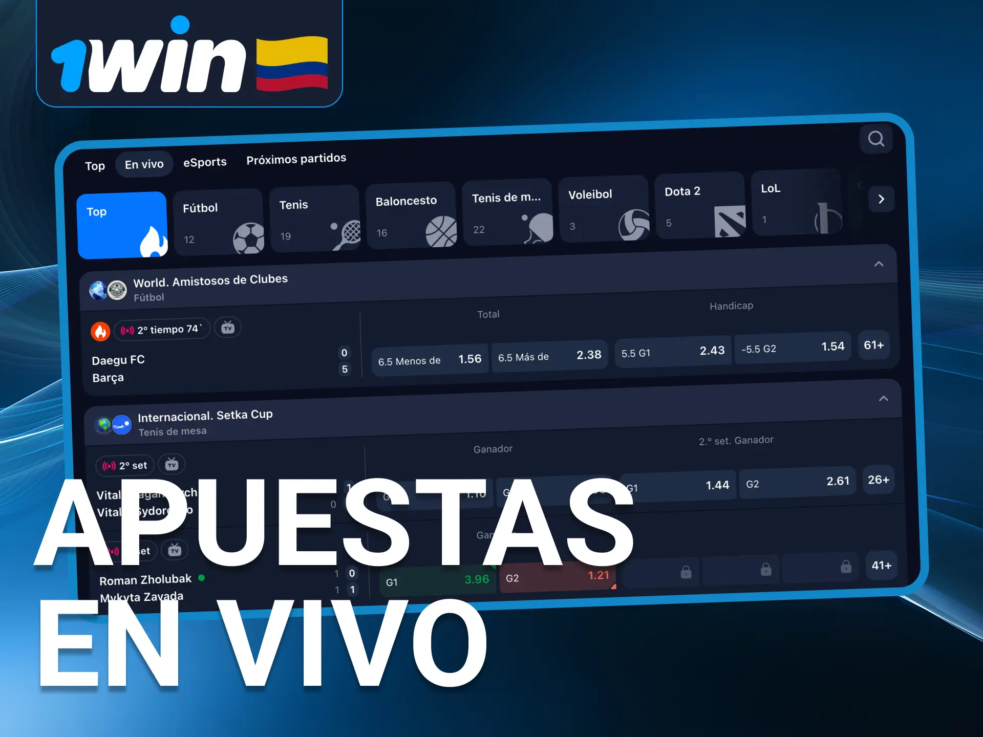 Entra a las apuestas en vivo de 1Win y toma el control de cada jugada en tiempo real.