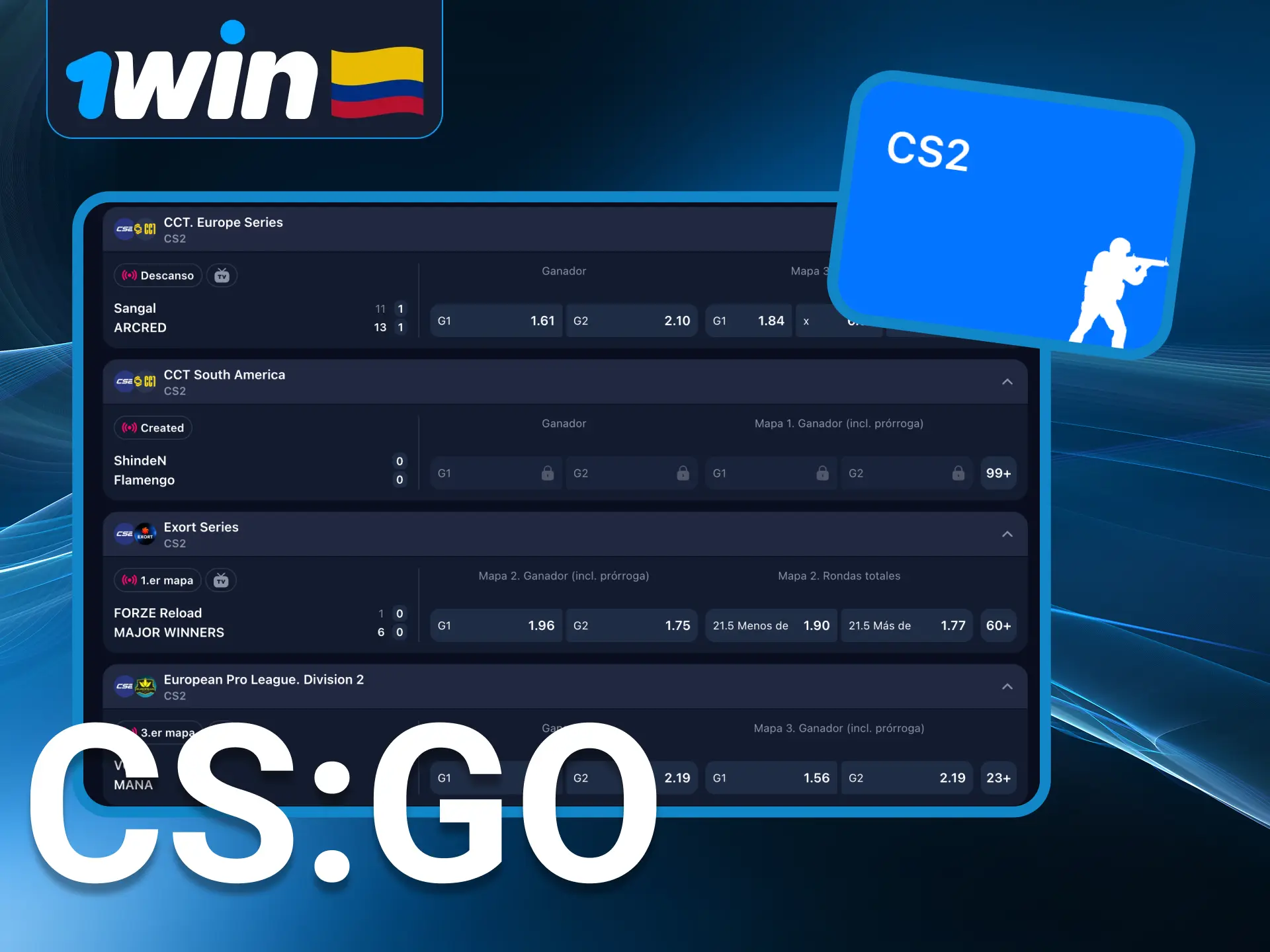 Apuesta en los torneos de CS 2 en 1Win y vive la emoción de los eSports con cada ronda.