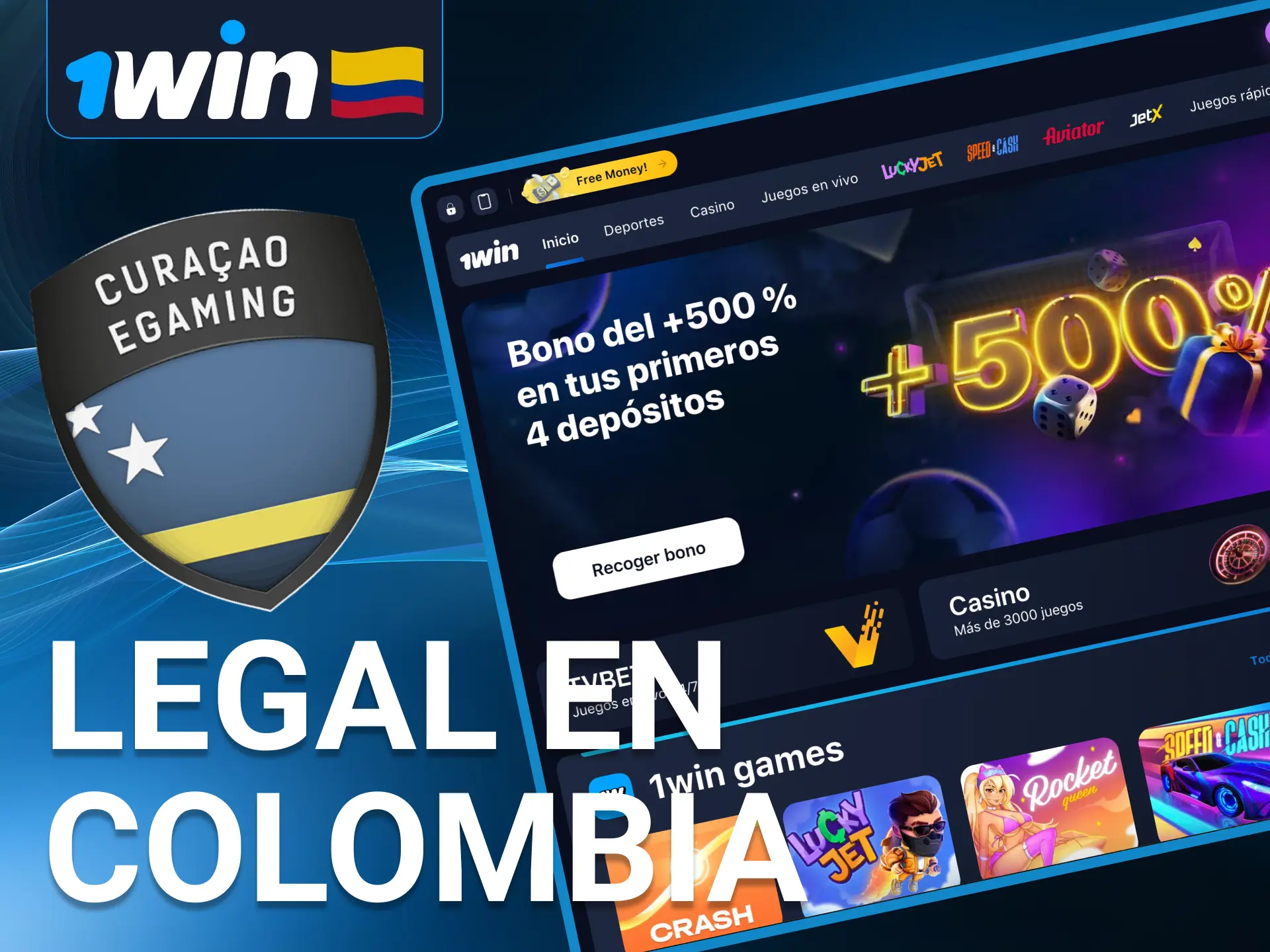 Apuesta con confianza en 1Win, una plataforma legal y licenciada internacionalmente en Colombia.