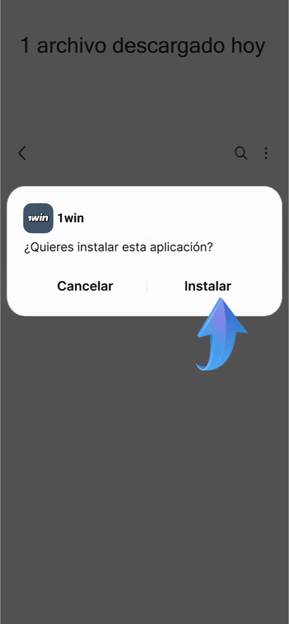 Instala la aplicación 1win.