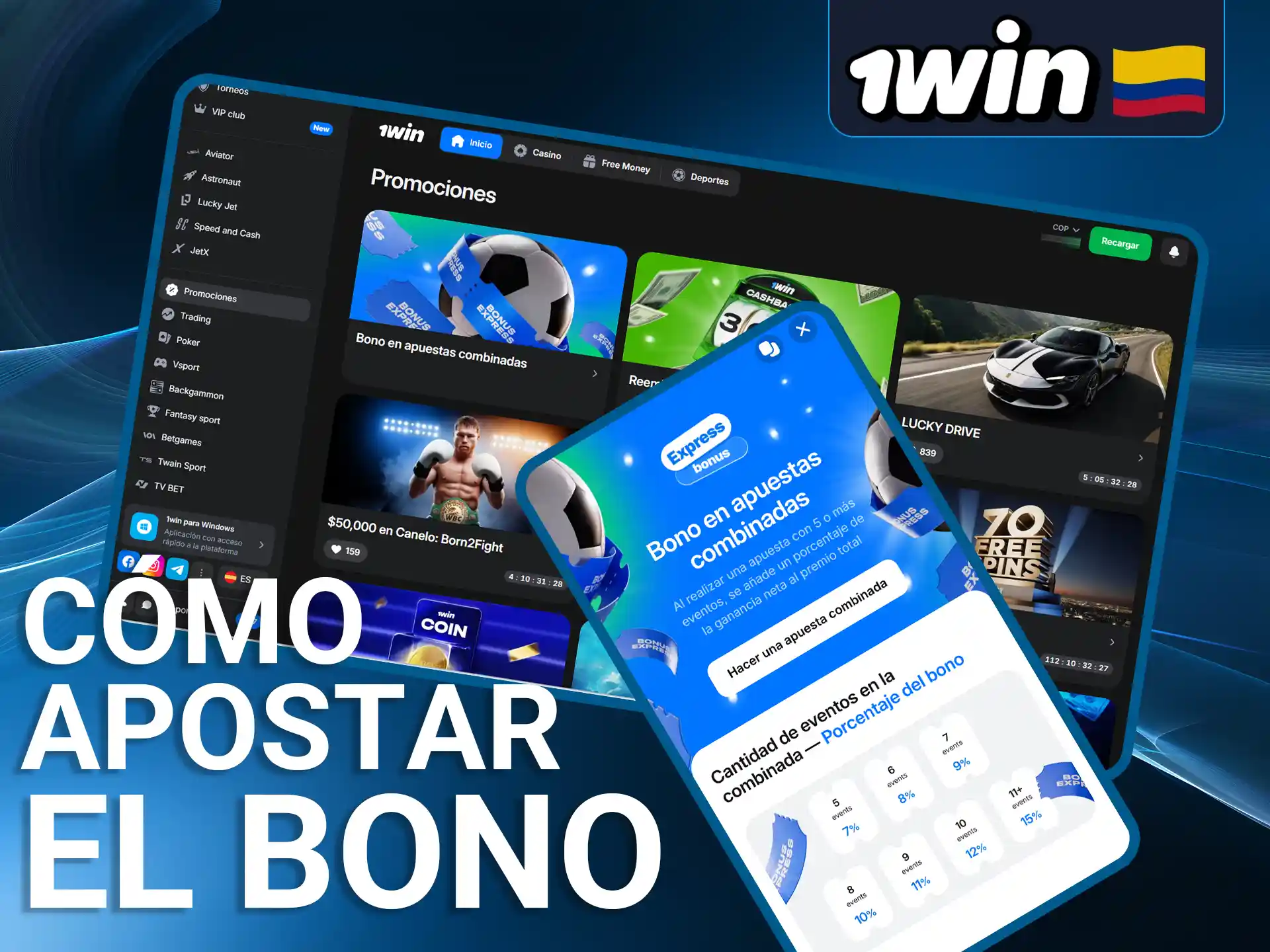 Activa el bono desde la sección de promociones 1Win.