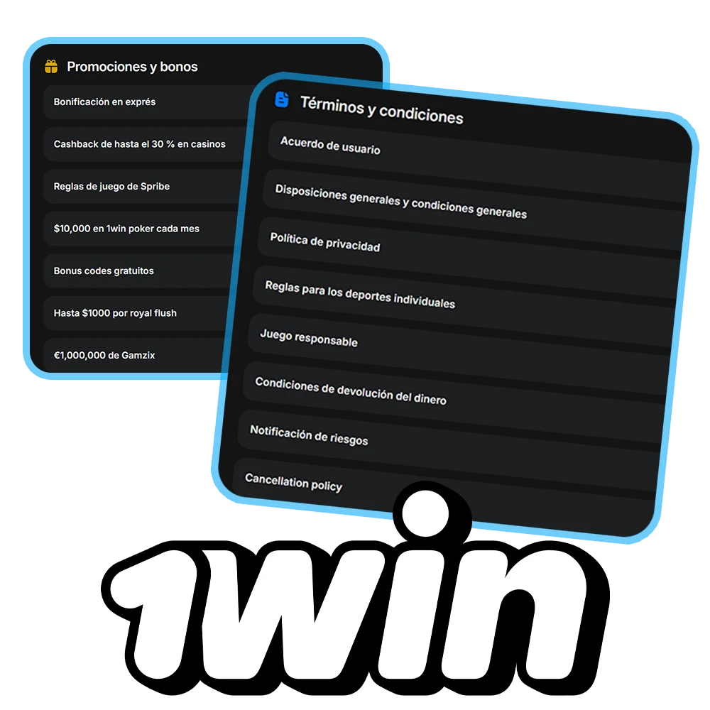 Es importante que leas y comprendas Términos y Condiciones para el Uso de 1Win Colombia.